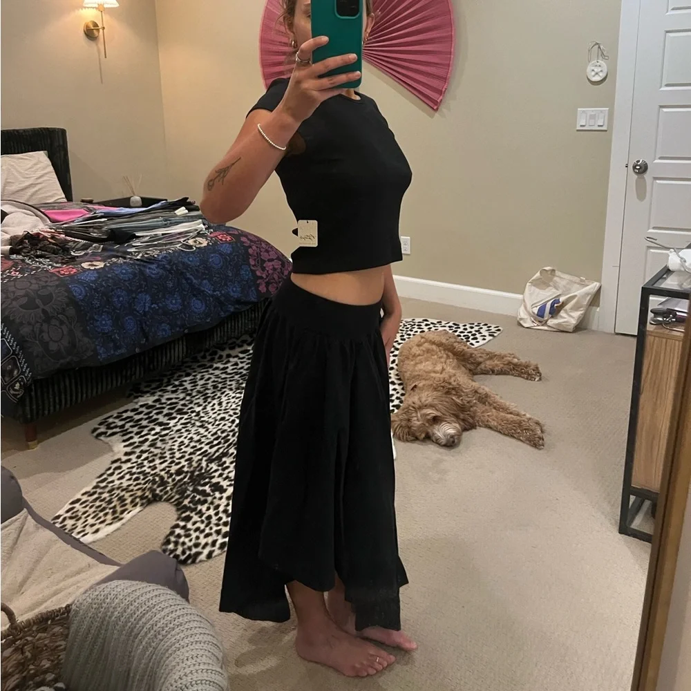 Free People Black A-Line Skirt and T-shirt Set - Picture 2 of 9